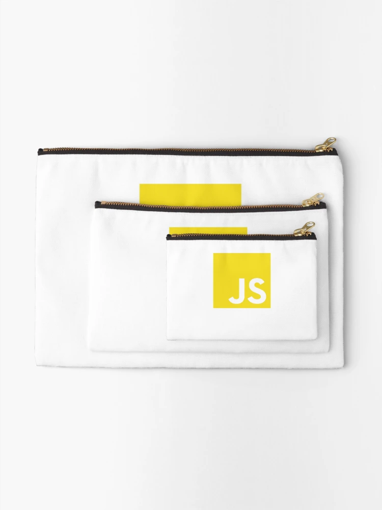 Thumbnail 2 of 4, Zipper Pouch, JavaScript EcmaScript Yellow-White Logo Sweatshirt designed and sold by Rainwater Merch.