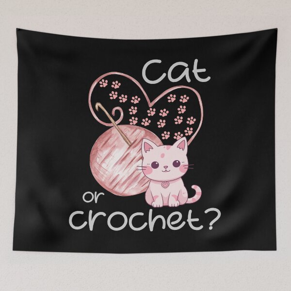 Item preview, Cute cat or crochet pink cat paws heart designed and sold by MatysDesign.