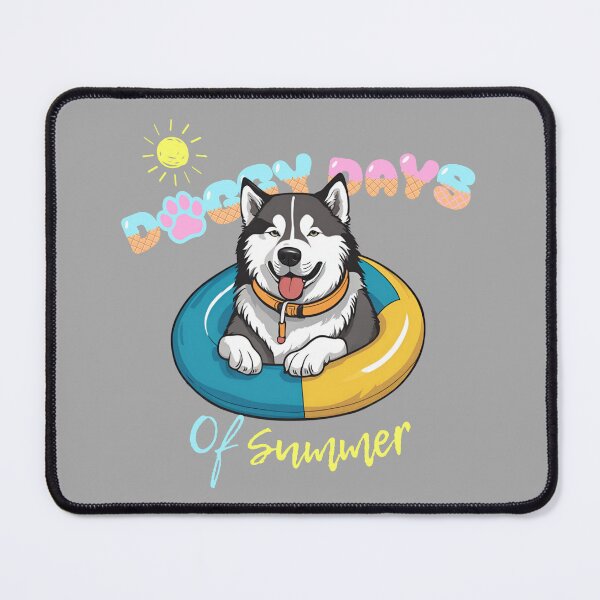 Item preview,  Doggy Days of summer aesthetic summer vacation alaskan malamute dog in a swimming ring  designed and sold by GoodyPaws.