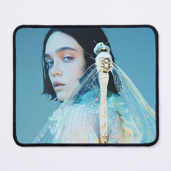 Item preview, "Futuristic Art: Woman and Dragonfly" designed and sold by MacroArtHub.