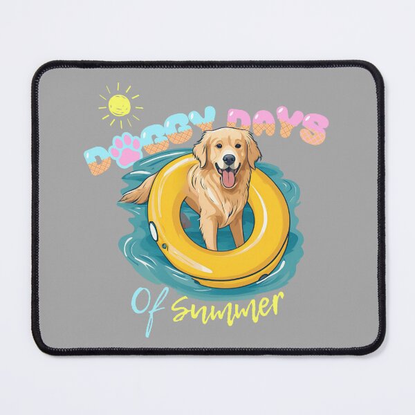 Item preview, Doggy Days of summer aesthetic summer vacation golden retriver dog in a swimming ring  designed and sold by GoodyPaws.