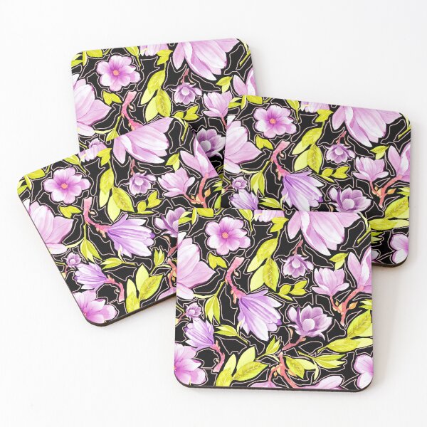 Item preview, Watercolor Magnolias Purple Hand Painted designed and sold by Cobalt Blue Watercolors.