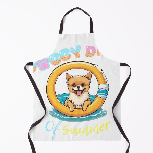 Item preview, Doggy Days of summer aesthetic summer vacation pomeranian dog in a swimming ring designed and sold by GoodyPaws.