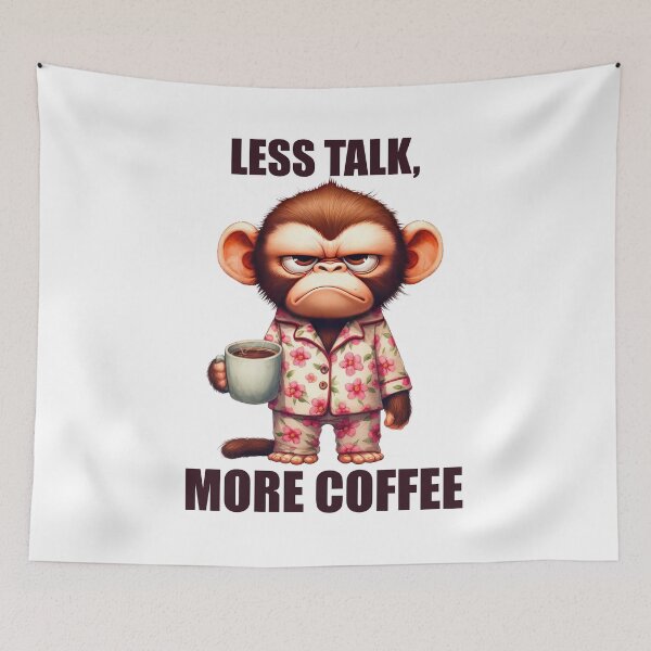 Item preview, Less Talk, More Coffee. Monkey designed and sold by BanShopDG.