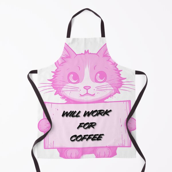 Item preview, "Will Work for Coffee" Cat (pink) designed and sold by Maupi.