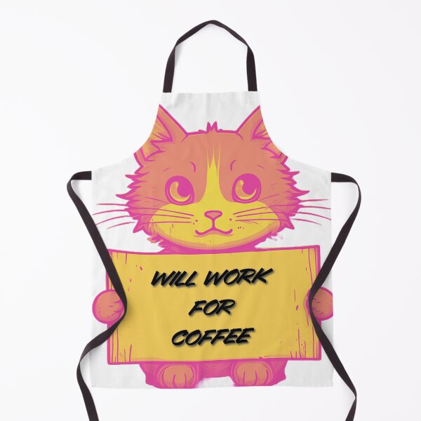 Item preview, "Will Work for Coffee" Cat (orange) designed and sold by Maupi.