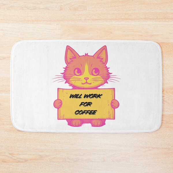 Item preview, "Will Work for Coffee" Cat (orange) designed and sold by Maupi.