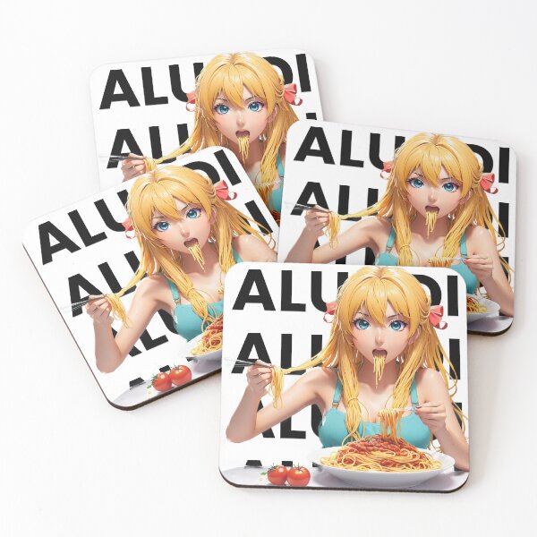 Item preview, Anime Girl Eating Spaghetti with ALUADI designed and sold by ALUADI.
