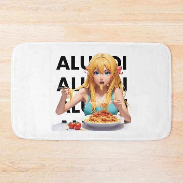 Item preview, Anime Girl Eating Spaghetti with ALUADI designed and sold by ALUADI.