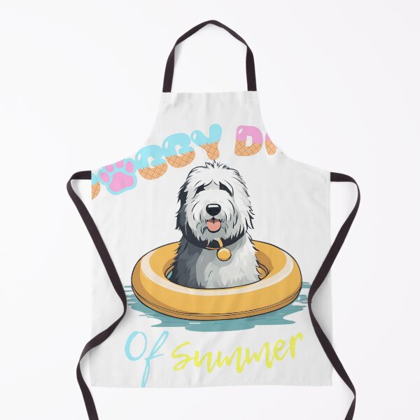 Item preview, Doggy Days of summer aesthetic summer vacation old english sheepdog dog in a swimming ring designed and sold by GoodyPaws.