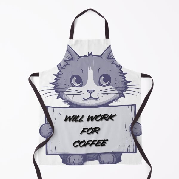 Item preview, "Will Work for Coffee" Cat (gray) designed and sold by Maupi.