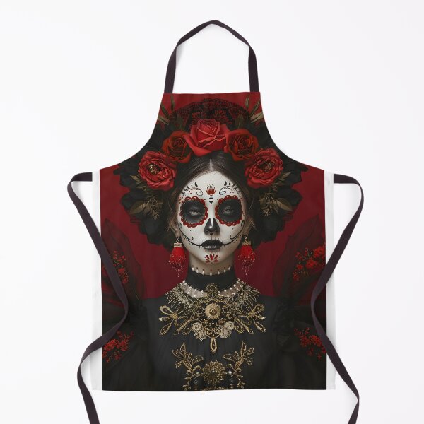 Item preview, Elegant Dia de los Muertos themed portrait with flowers designed and sold by Artessie.