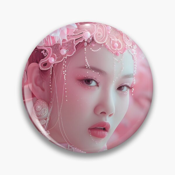 Item preview, Beautiful woman in intricate pink floral traditional attire designed and sold by Artessie.