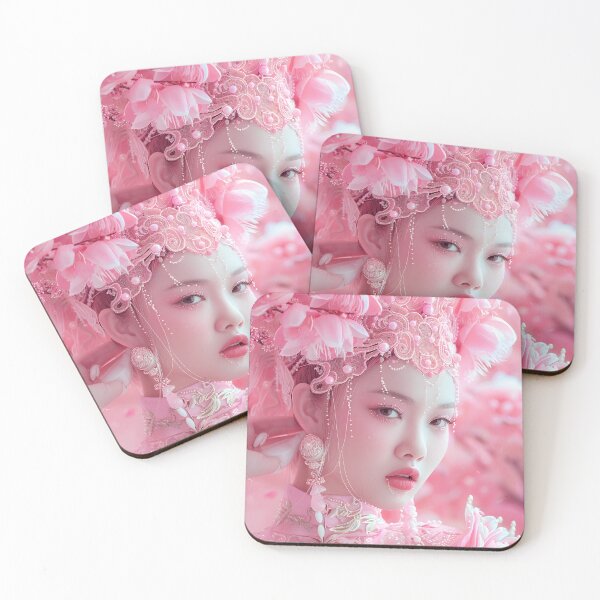 Item preview, Beautiful woman in intricate pink floral traditional attire designed and sold by Artessie.