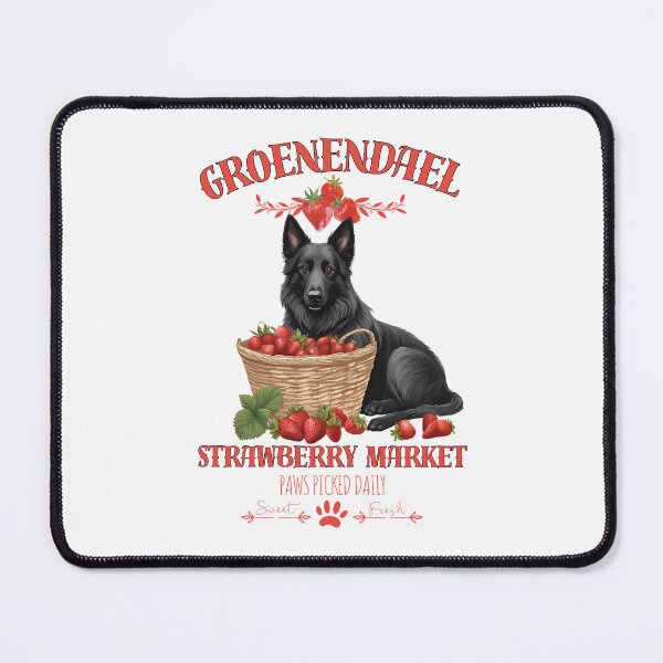 Item preview, Coquette Aesthetic Dog Strawberry market paws picked daily sweet and freesh fruits Belgian Sheepdog Groenendael designed and sold by GoodyPaws.