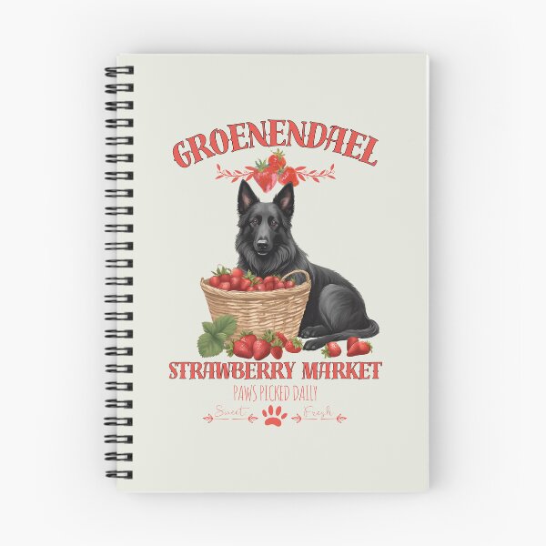 Item preview, Coquette Aesthetic Dog Strawberry market paws picked daily sweet and freesh fruits Belgian Sheepdog Groenendael designed and sold by GoodyPaws.