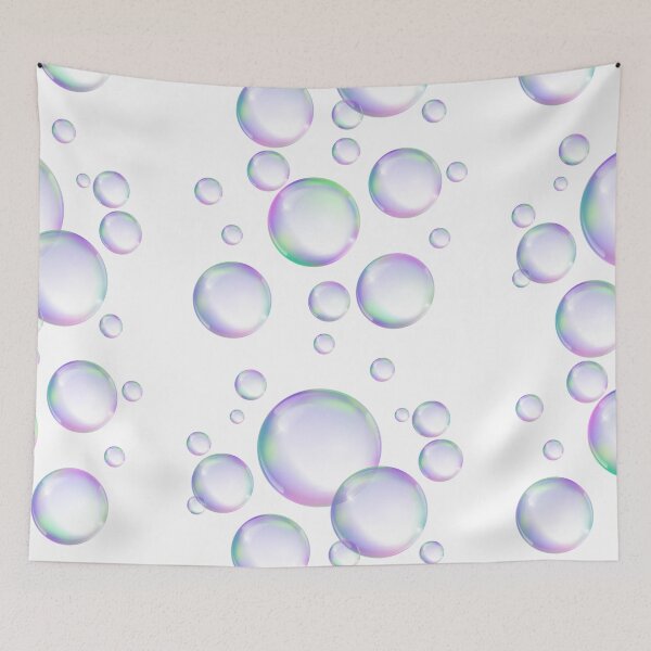 Item preview, Colorful Bubbles Pattern - white background designed and sold by msliewdesign.
