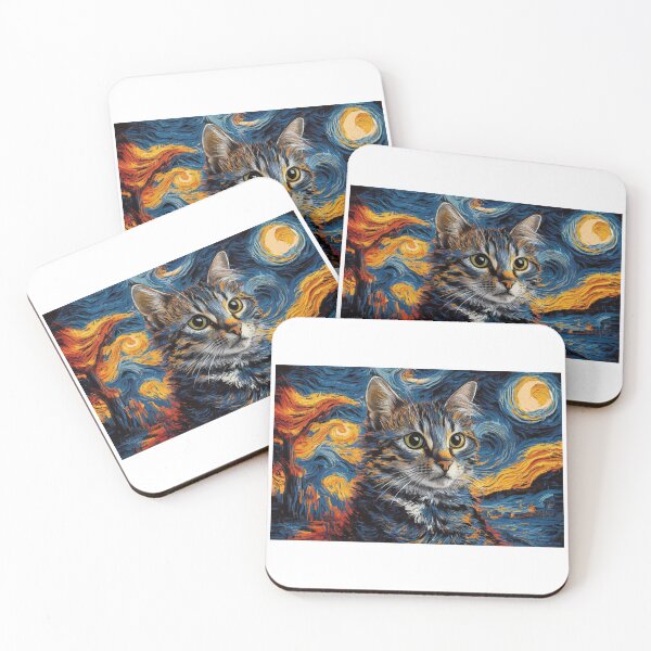 Item preview, Meow to Gogh: Whimsical Cat Painting Starry Night designed and sold by Colorful-Garden.