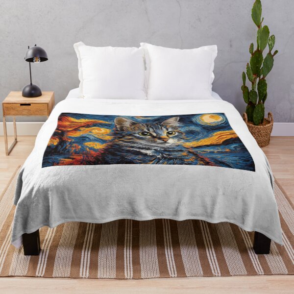 Item preview, Meow to Gogh: Whimsical Cat Painting Starry Night designed and sold by Colorful-Garden.
