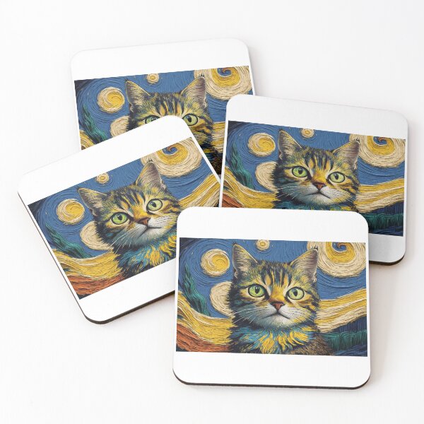 Item preview, Meow to Gogh: Whimsical Cat Painting Starry Night designed and sold by Colorful-Garden.