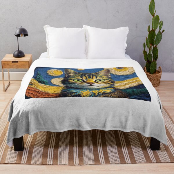 Item preview, Meow to Gogh: Whimsical Cat Painting Starry Night designed and sold by Colorful-Garden.