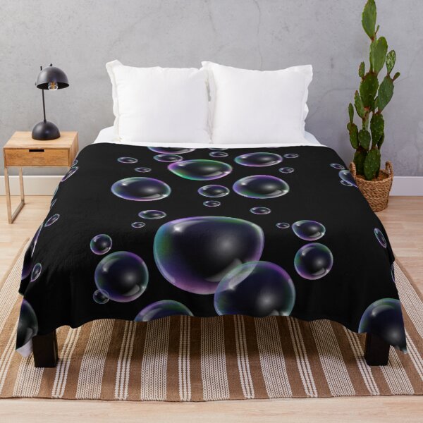 Item preview, Copy of Colorful Bubbles Pattern - black background designed and sold by msliewdesign.