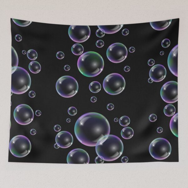 Item preview, Copy of Colorful Bubbles Pattern - black background designed and sold by msliewdesign.