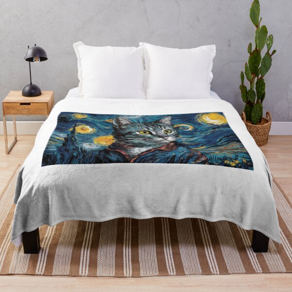 Item preview, Meow to Gogh: Whimsical Cat Painting Starry Night designed and sold by Colorful-Garden.