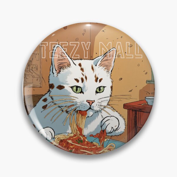 Item preview, A white Cat Eating Noodles Design by TEEZY MALL. designed and sold by TEEZYMall7.