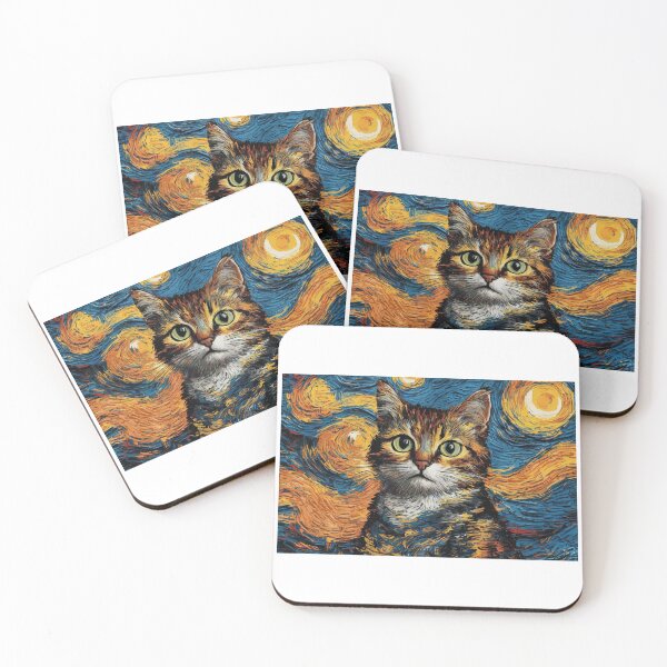 Item preview, Meow to Gogh: Whimsical Cat Painting Starry Night designed and sold by Colorful-Garden.
