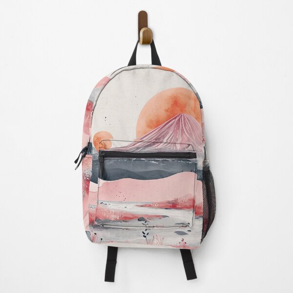 Item preview, Watercolor Abstract mountains. Aesthetic minimalist landscape with mountain an sun or moon, Boho style, landscape aesthetic whimsical. designed and sold by garden-secret.