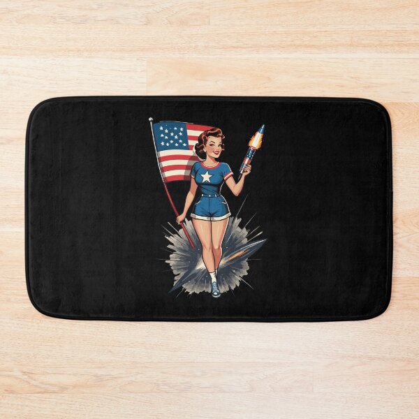 Item preview, Vintage PinUp Girl Retro Art 4th of July Design designed and sold by LuminOrb.