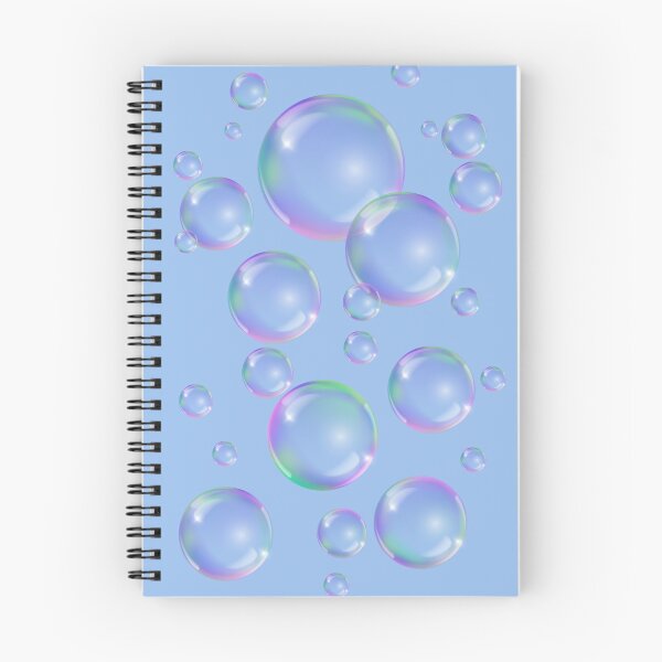 Item preview, Colorful Bubbles Pattern - light blue background designed and sold by msliewdesign.