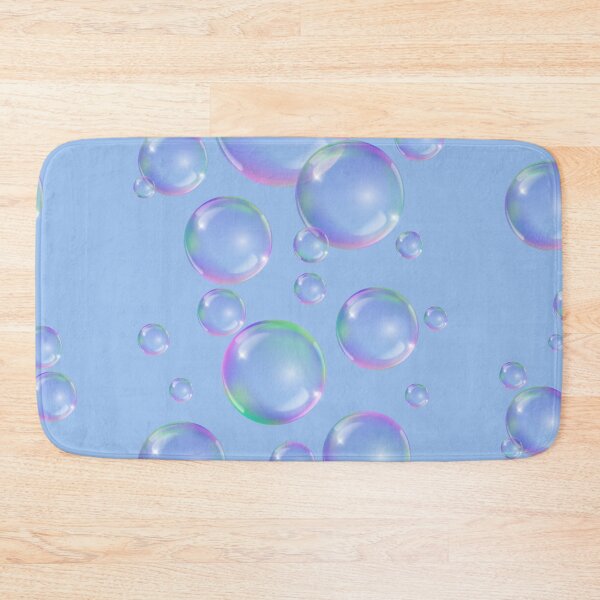Item preview, Colorful Bubbles Pattern - light blue background designed and sold by msliewdesign.