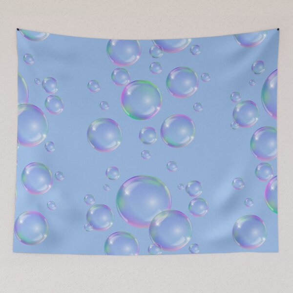 Item preview, Colorful Bubbles Pattern - light blue background designed and sold by msliewdesign.