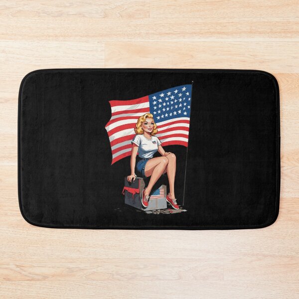 Item preview, Vintage PinUp Girl Retro Art 4th Of July Fireworks designed and sold by LuminOrb.