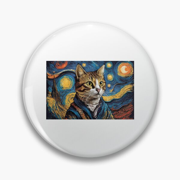 Item preview, Meow to Gogh: Whimsical Cat Painting Starry Night designed and sold by Colorful-Garden.