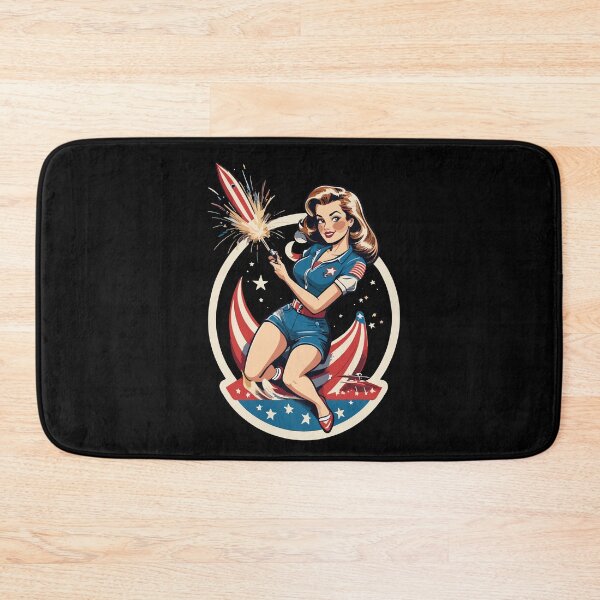 Item preview, Vintage PinUp Girl Retro Art Celebrate 4th of July designed and sold by LuminOrb.