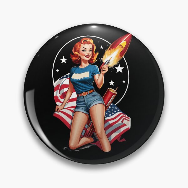 Artikelvorschau, Vintage PinUp Girl Retro Art 4th Of July entworfen und verkauft von LuminOrb.