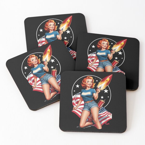 Item preview, Vintage PinUp Girl Retro Art 4th of July Memorial designed and sold by LuminOrb.
