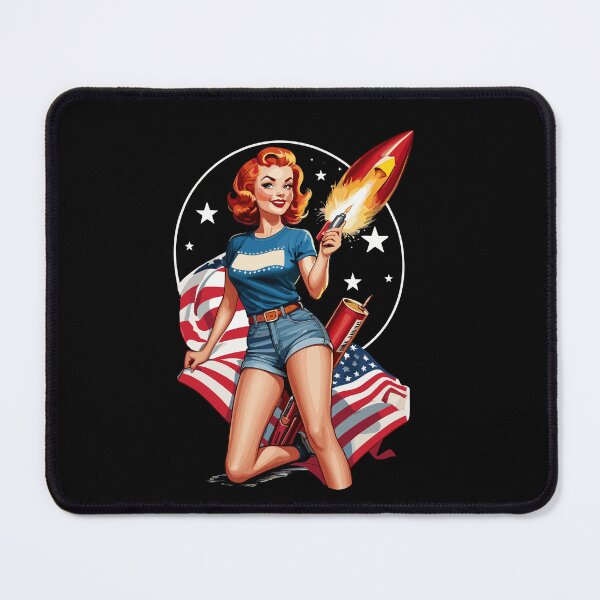 Item preview, Vintage PinUp Girl Retro Art 4th of July Memorial designed and sold by LuminOrb.