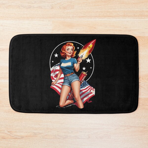 Item preview, Vintage PinUp Girl Retro Art 4th of July Memorial designed and sold by LuminOrb.