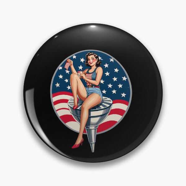 Artikelvorschau, Vintage PinUp Girl Retro Art American Flag entworfen und verkauft von LuminOrb.