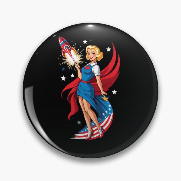 Artikelvorschau, Vintage Pinup Girl Retro Art 4th of July entworfen und verkauft von LuminOrb.