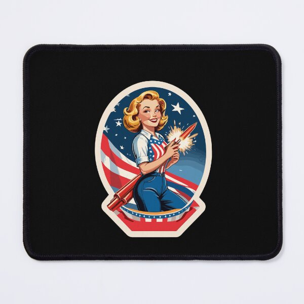 Item preview, Vintage PinUp Girl Retro Art American Flag 4th of designed and sold by LuminOrb.