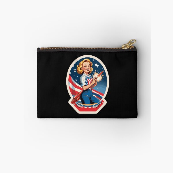 Item preview, Vintage PinUp Girl Retro Art American Flag 4th of designed and sold by LuminOrb.