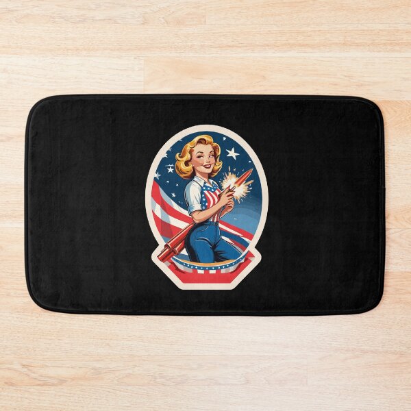 Item preview, Vintage PinUp Girl Retro Art American Flag 4th of designed and sold by LuminOrb.