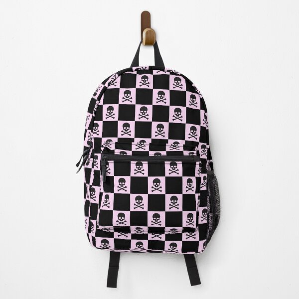 Item preview, Black and Pink Pastel Goth Checkered Pattern with Skulls | Kawaii Harajuku Pastel Goth Fashion Aesthetic | Soft Goth Fashion Clothing and Accessories designed and sold by StudioWhimsey.