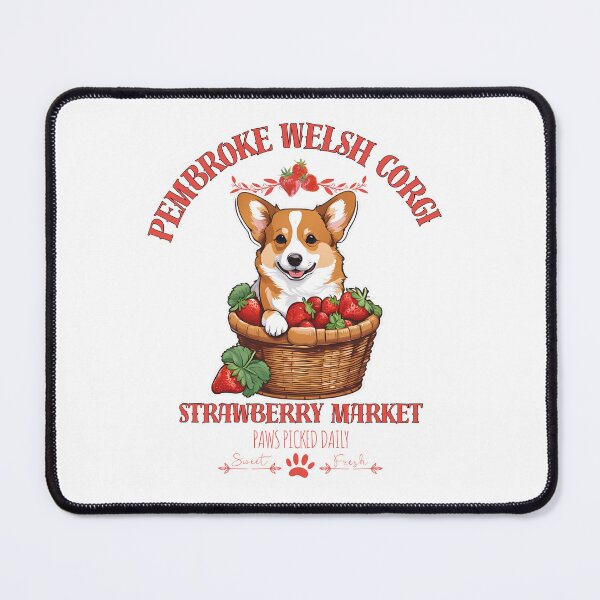 Item preview, Coquette Aesthetic Dog Strawberry market paws picked daily sweet and freesh fruits pembroke welsh corgi designed and sold by GoodyPaws.