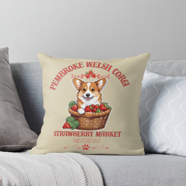 Item preview, Coquette Aesthetic Dog Strawberry market paws picked daily sweet and freesh fruits pembroke welsh corgi designed and sold by GoodyPaws.